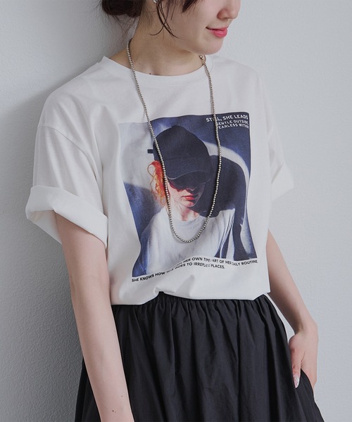 pual ce cin tシャツ 半袖 レディーフォトプリントTシャツ レディース