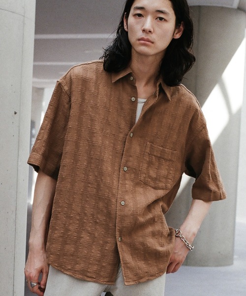 「WYM LIDNM」 半袖シャツ M ブラウン メンズ_画像9