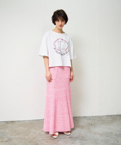 「GRACE CONTINENTAL」 半袖Tシャツ 36 ホワイト レディース_画像2