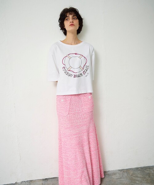 「GRACE CONTINENTAL」 半袖Tシャツ 36 ホワイト レディース_画像3