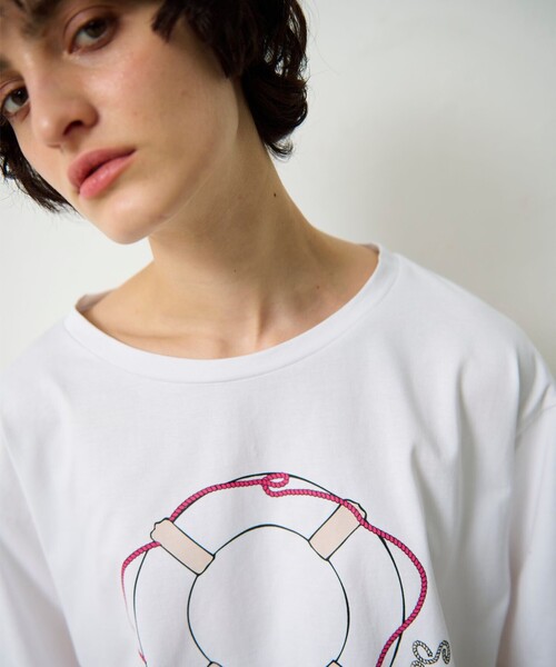 「GRACE CONTINENTAL」 半袖Tシャツ 36 ホワイト レディース_画像4