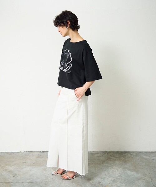 「GRACE CONTINENTAL」 半袖Tシャツ 36 ホワイト レディース_画像9