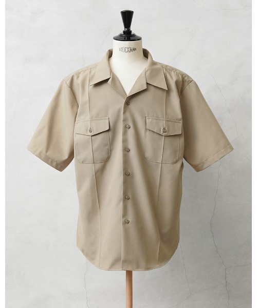 DSCP ミリタリーシャツ 半袖 米軍 ウール混 レア MILITARY（ミリタリー） シャツ 半袖 実物 新品 デッドストック 米軍