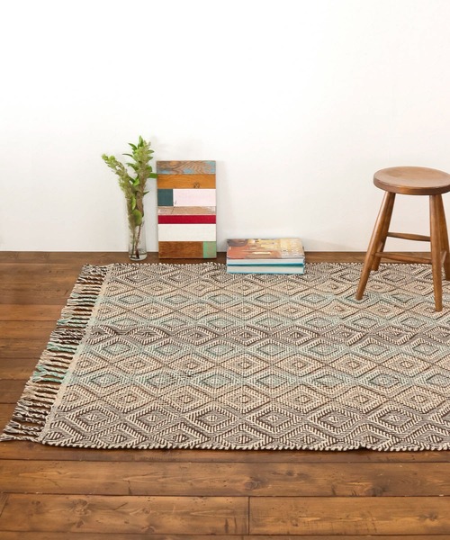 BAYFLOW BF HEMラグ 130cm×180cm BAYFLOW（ベイフロー） ラグ ラグマット BFダイヤ柄ラグ130×180