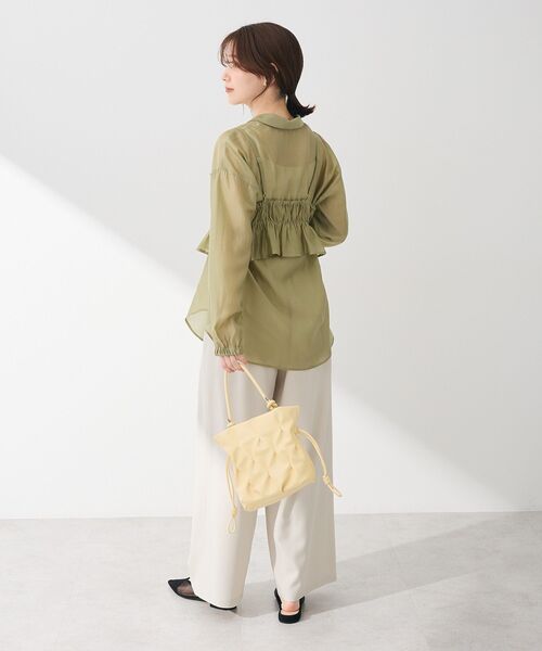 「Green Parks」 長袖シャツ FREE チャコールグレー レディース_画像5