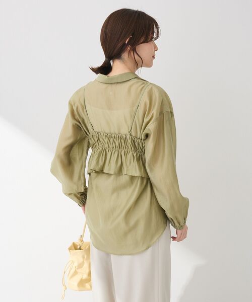 「Green Parks」 長袖シャツ FREE チャコールグレー レディース_画像8