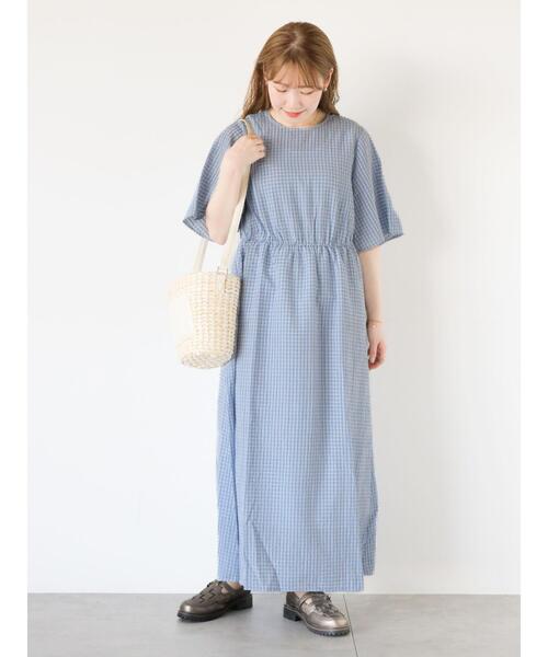 「ehka sopo」 コンビワンピース F サックスブルー レディース_画像7