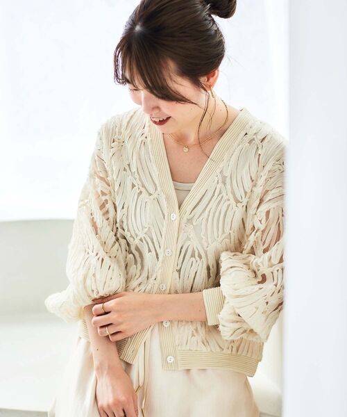 「le.coeur blanc」 カーディガン 38 アイボリー レディース_画像5