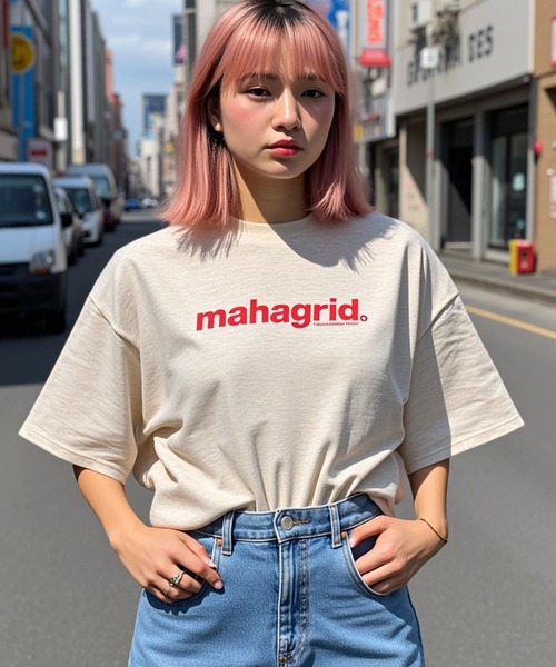 mahagrid マハグリッド 白 半袖 Tシャツ・カットソー XL(LL) MAHAGRID tシャツ 「mahagrid/マハグリッド」BASIC LOGO TEE