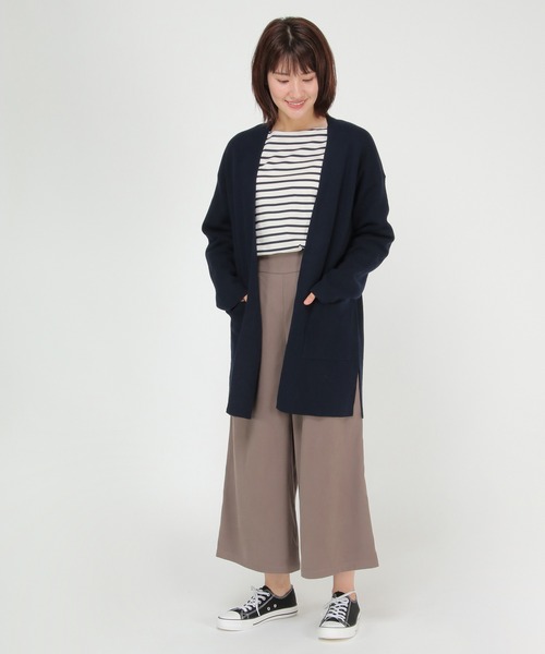 極美品♡うっとり柔らか イタリア製糸使用 カシミヤカーディガン ロゴ付き イタリア糸・カシミヤ混カーディガン/DoCLASSE