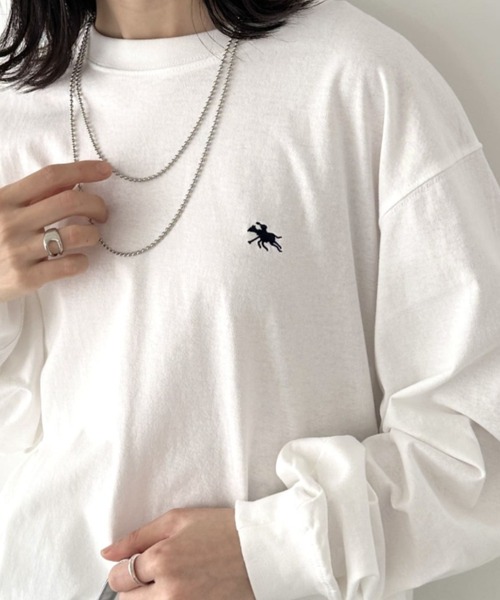 MASONPRINCE POLOシャツロゴ刺繍オーバーサイズレーシングロンT MASONPRINCE ポロシャツ オーバーサイズ 袖ライン ゲームシャツ