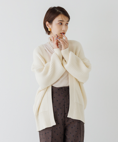 Rouge vif（ルージュ ヴィフ） カーディガン 片畔ニットガウン