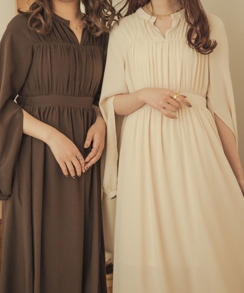 Ambre Neige（アンブルネージュ） ワンピース 2WAYギャザーオープン