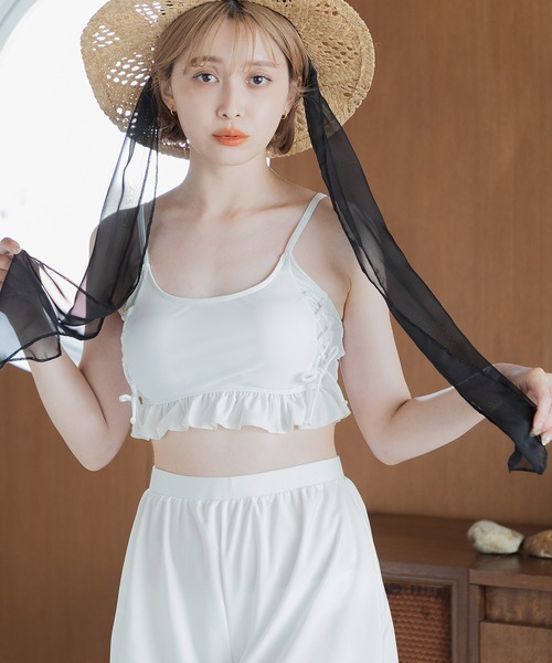 セパレート水着 ビキニ アイボリー レースアップ 水着 レースアップビキニ 3点セット レディース : ZOZOTOWN Yahoo!店