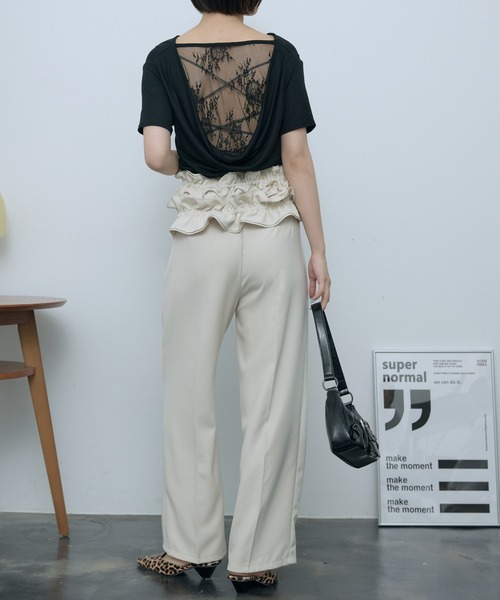 yori ハイウエストビッグリボンパンツ 白 サイズ36 ハイウエストビッグリボンパンツ | 2024 SM Collection| yori