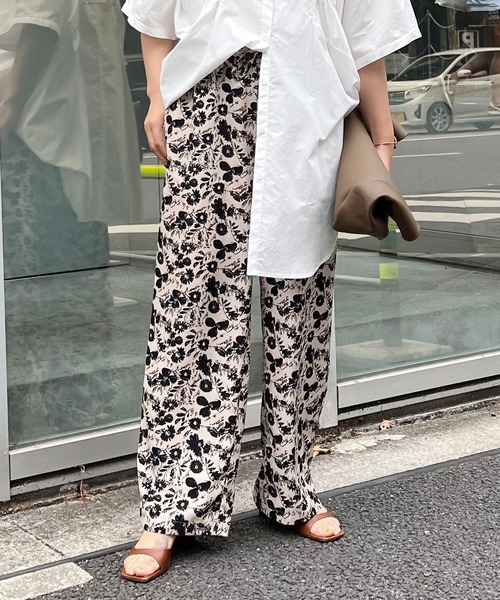 pual ce cin パンツ 「WEB限定」花柄プリントパンツ レディース