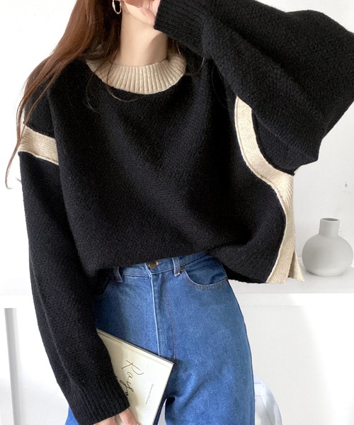 mily bilet ニット セーター 「mily bilet」ラインデザインが今気分