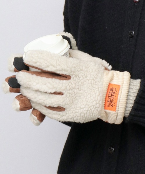 手袋 選べる2素材 ボア&times;コーデュロイ コーデュロイ&times;スエード タッチパネル対応 グローブ メンズ