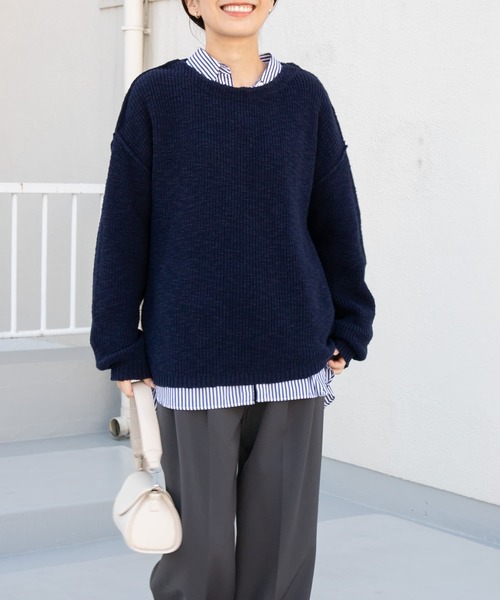 Drawer 2024 新品 コットンニット URBAN RESEARCH DOORS ニット セーター コットンスラブKNIT