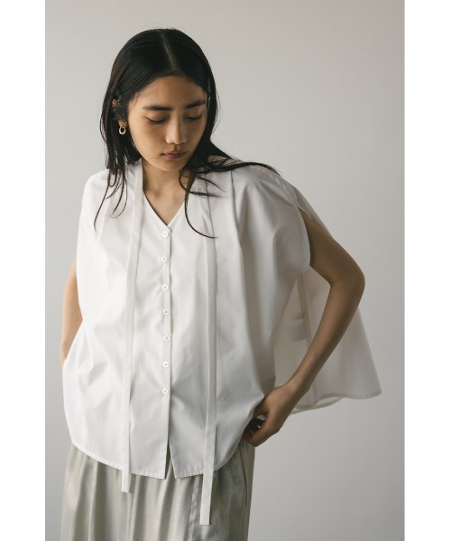 ブラウス シャツ チョーカーネックフレアシャツ レディース STYLEMIXER ブラウス シャツ チョーカーネックフレアブラウス