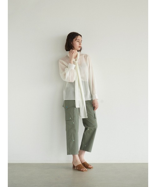 ブラウス シャツ Sheer bow tie blouse レディース FIKA. ブラウス シャツ Sheer bow tie blouse レディース