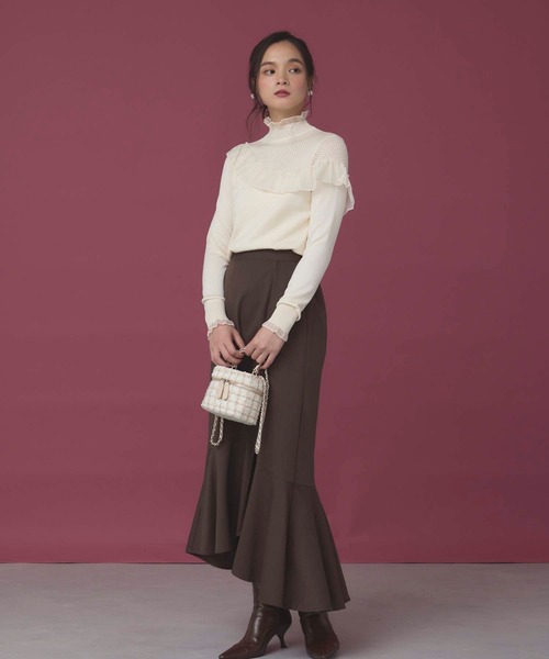 3.1 Phillip Lim アルパカ混 アシンメトリーフリルニット 3.1 Phillip Lim アルパカ混 アシンメトリーフリルニット - メルカリ