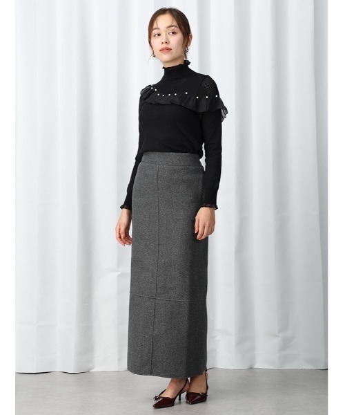 fifth（フィフス） ニット セーター アシンメトリーパールフリルニット