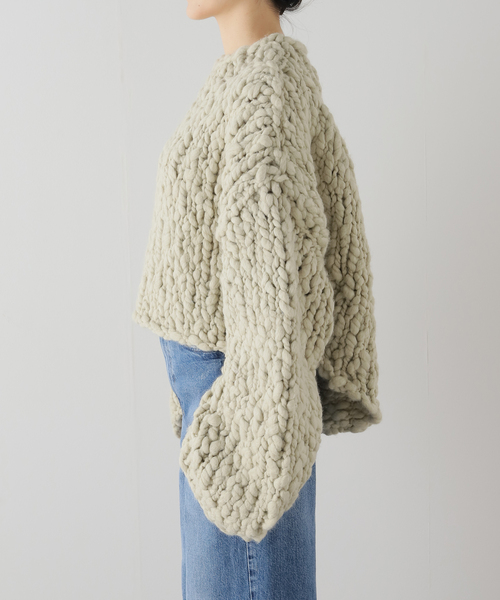 【新品未使用タグ付き】HAKUJI ハクジ ローゲージステッチニット セール】【HAKUJI/ハクジ】Hand-knitted LS sweater（ニット/セーター