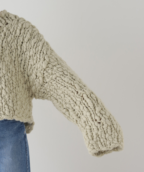 HAKUJI hand knit sweater ivory ニット EMILY WEEK（エミリーウィーク） ニット セーター 「HAKUJI/ハクジ