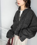 ブルゾン アウター 首元すっきり、大人スタイリ...の詳細画像3