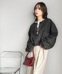 ブルゾン アウター 首元すっきり、大人スタイリ...の詳細画像4