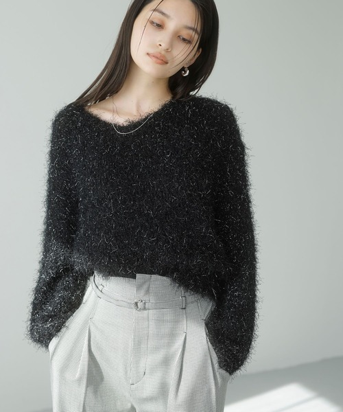 VIS（ビス） ニット セーター 「洗える」ふわキラニットプルオーバー