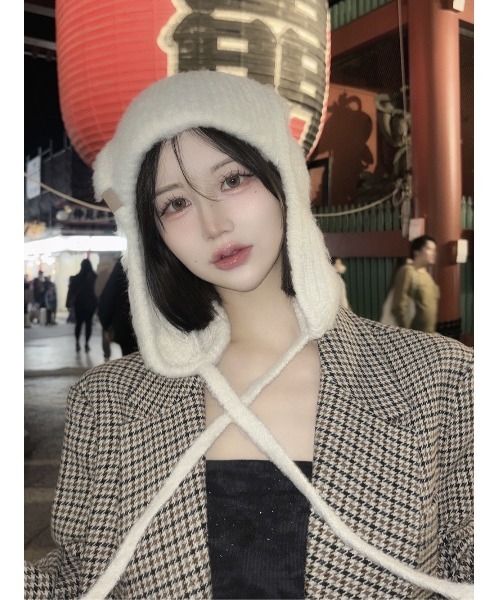 Darich ニット帽 ニットキャップ レザータグパッチフライト