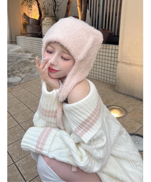 Darich ニット帽 ニットキャップ レザータグパッチフライト