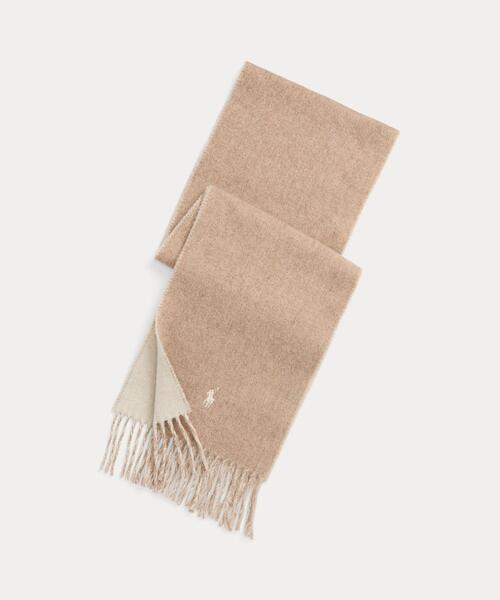 リバーシブル ウールブレンドマフラー　POLO RALPH LAUREN グレー ポロラルフローレン マフラー リバーシブル ユニセックス メンズ