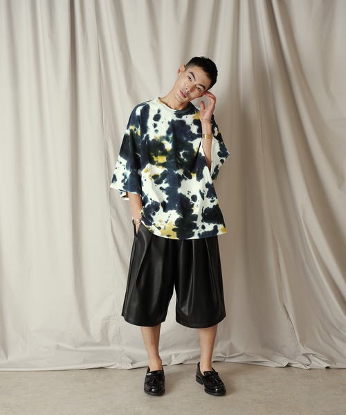 Aphlotus tシャツ タイダイ染 クルーネック H/S カットソー メンズ