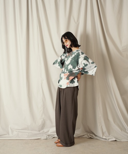 Aphlotus tシャツ タイダイ染 クルーネック H/S カットソー メンズ