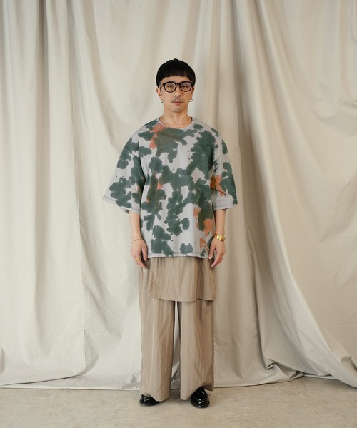 Aphlotus tシャツ タイダイ染 クルーネック H/S カットソー メンズ