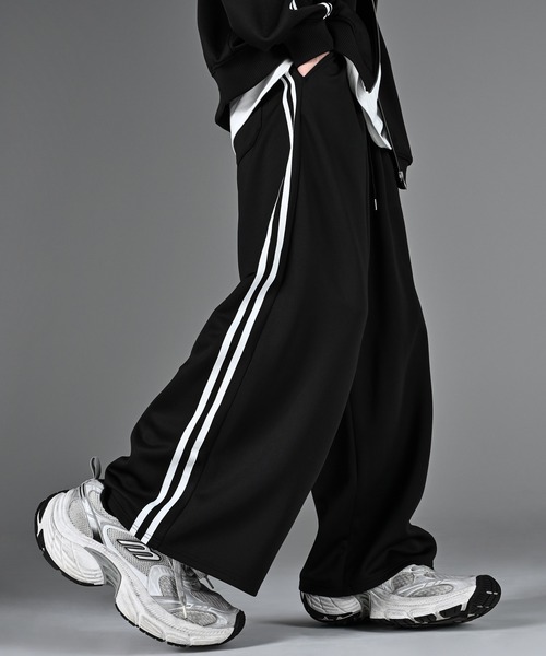 ADRER パンツ line track wide slacks メンズ レディース