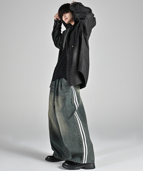ADRER パンツ line track wide slacks / ライントラックワイド