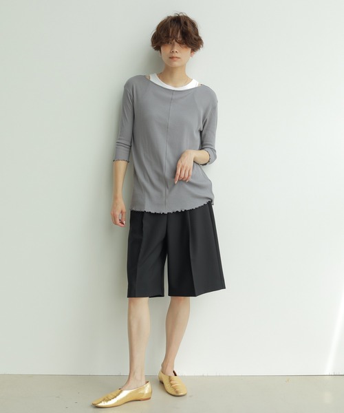 ETRE TOKYO - Wストラップカップインニットキャミ - BEIGE