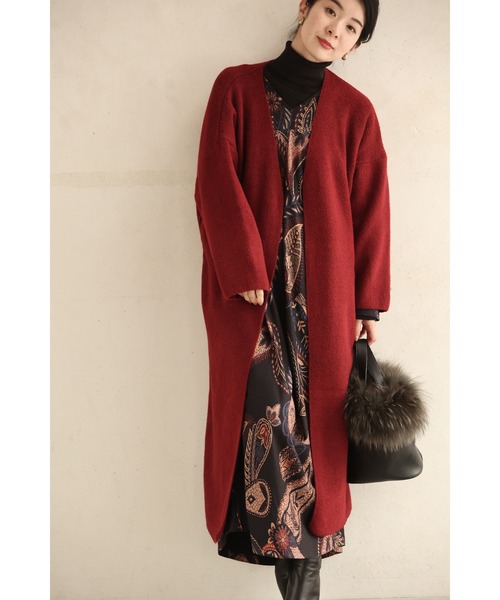 cawaii カーディガン シックな赤のトップスとスカートとベルト付き