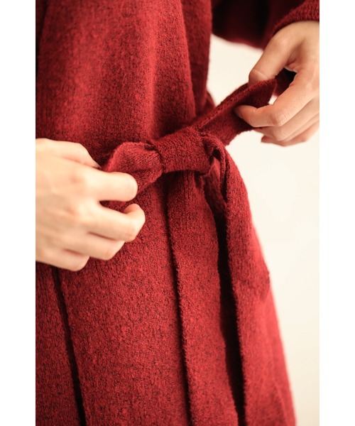 cawaii カーディガン シックな赤のトップスとスカートとベルト付き