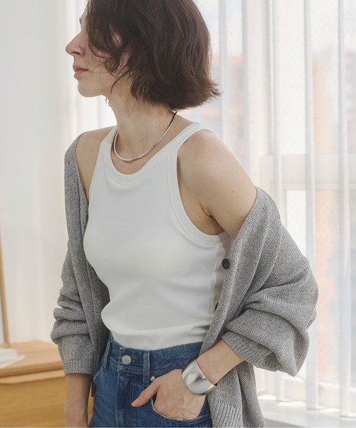 ANGIE タンクトップ ノースリーブ 「3サイズ展開」カップ付き アメスリ