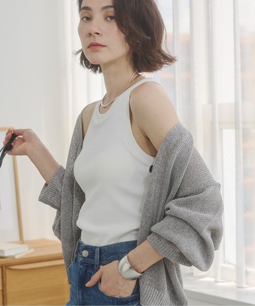 ANGIE タンクトップ ノースリーブ 「3サイズ展開」カップ付き アメスリ