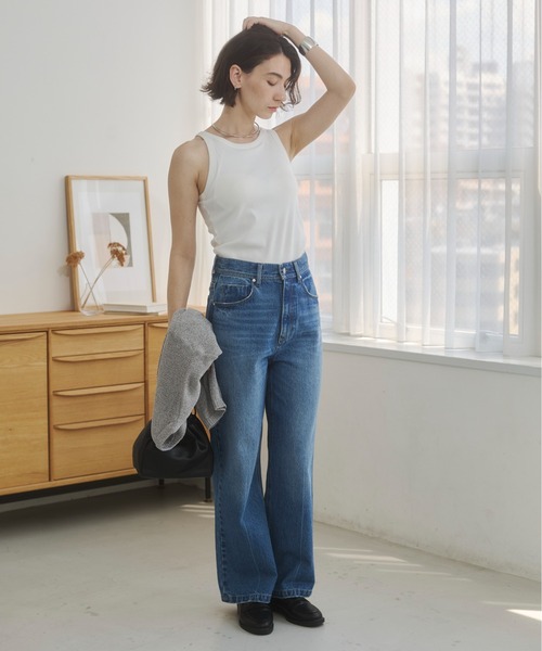 ANGIE タンクトップ ノースリーブ 「3サイズ展開」カップ付き アメスリ
