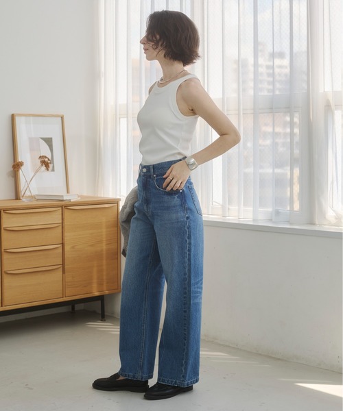 ANGIE タンクトップ ノースリーブ 「3サイズ展開」カップ付き アメスリ