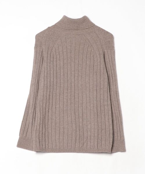 「theory luxe」 ストライプ柄タートルネックニット 38 ベージュ レディース_画像2