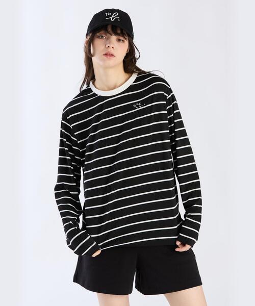 tシャツ ボーダーボーイズロングTシャツ レディース