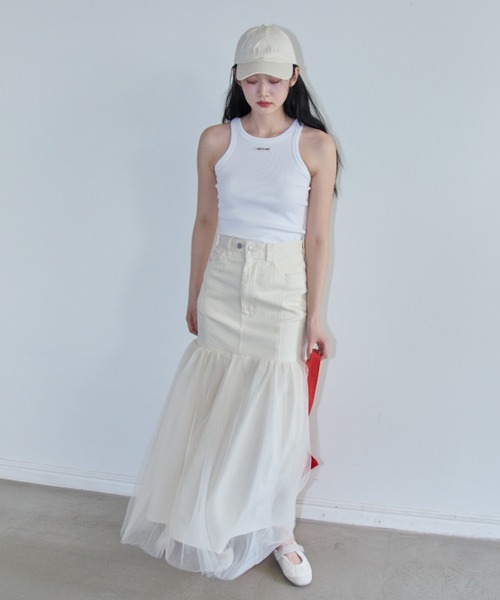 専用　Tulle Combo Skirt　デニム　スカート denim tulle skirt